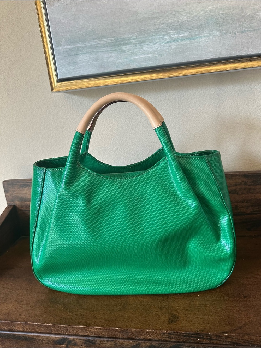 Kate Spade Treesh Fulton Street Pine Green Satchel Bag - Picture 3 of 12